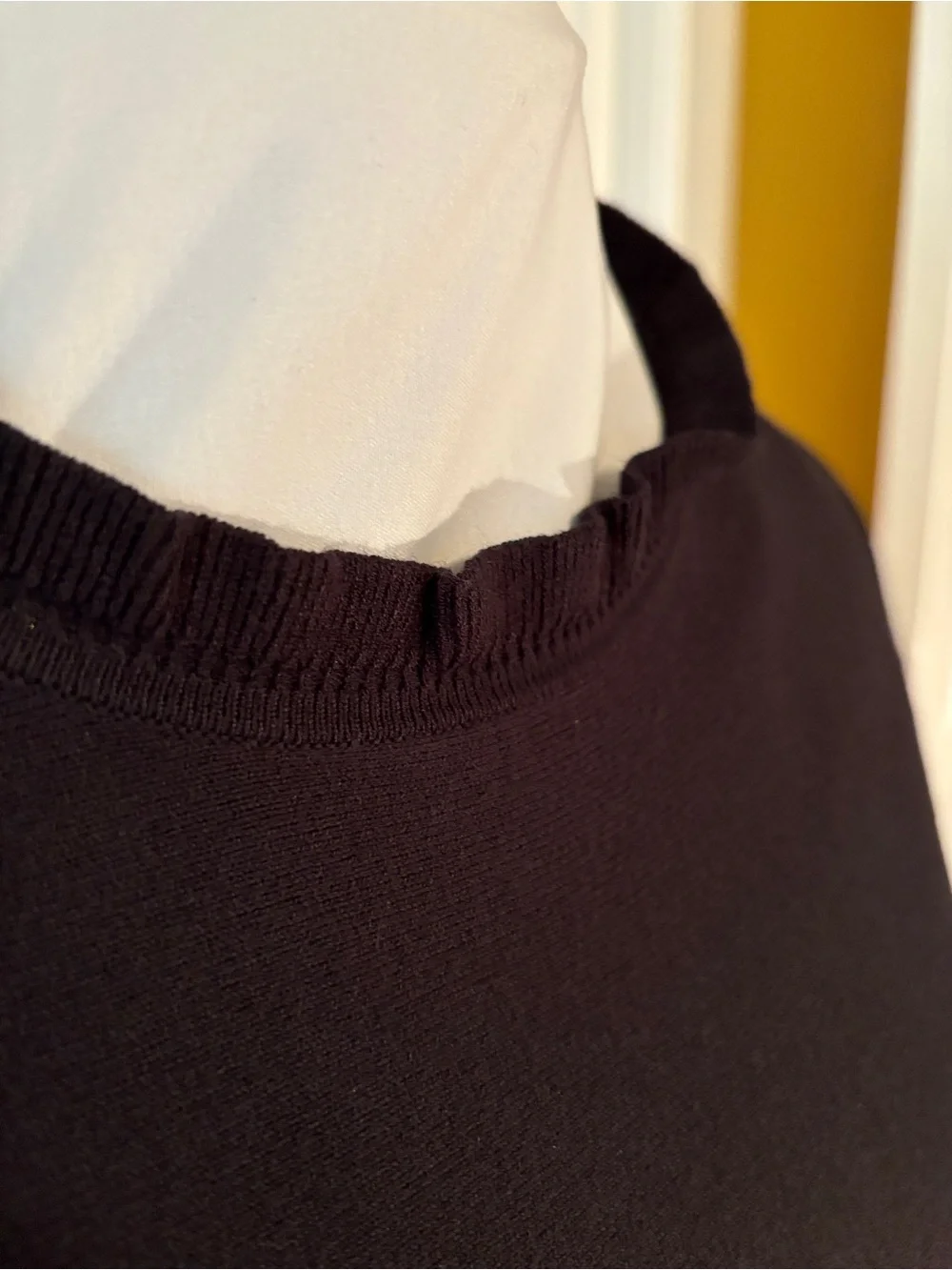 kate spade Black Long-Sleeve Fit-and-Flare Knit Dress Size M